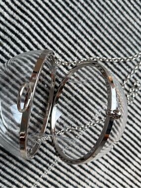 Clear Acrylic Orb Crossbody Purse with Silver Hardware